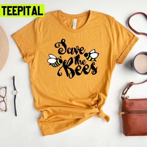 Cute Text Save The Bees Unisex T-Shirt