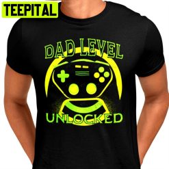 Dad Level Unlocked Green Glow Unisex T-Shirt