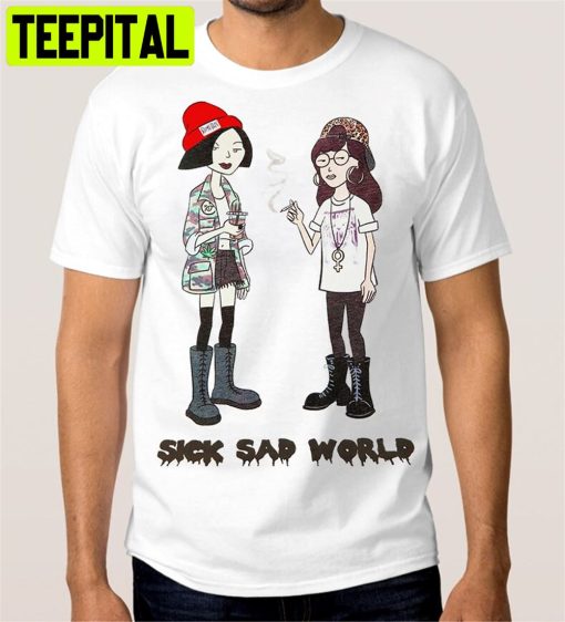 Daria And Jane Sick Sad World Smoking Unisex T-Shirt