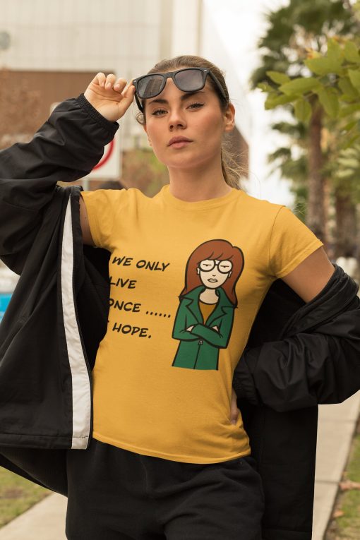 Daria Sarcasm Mtv 90s Show Sick And Sad World Parody Antisocial Phrases Unisex T-Shirt