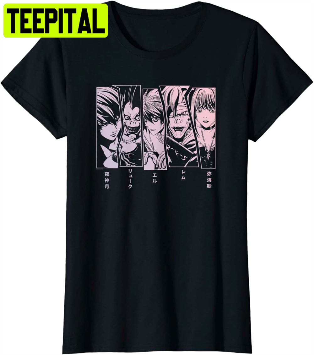 Death Note 5 Panel Faces Unisex T-Shirt – Teepital – Everyday New