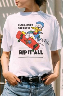 Disney Donald Duck Rip It All Skate Slash Grind And Carve Rip It Unisex T-Shirt