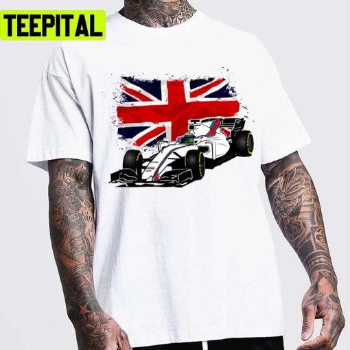 England Flag Formula 1 Racing Car Racing Unisex T-Shirt