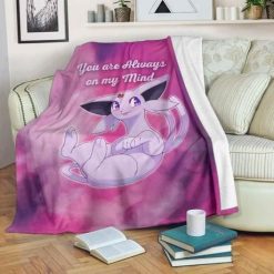 Espeon On My Mind Love Quote Best Seller Fleece Blanket Throw Blanket Gift