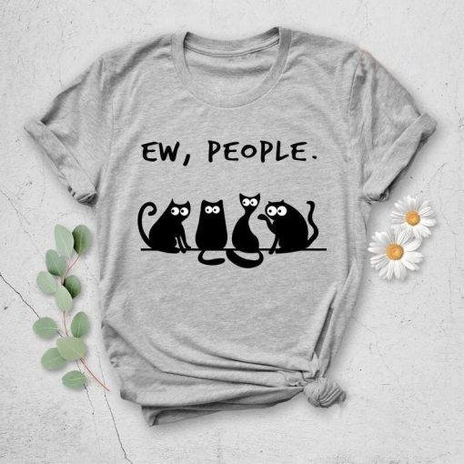 Ew People Funny Cat Black Cats Matching Unisex T-Shirt