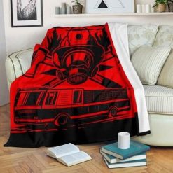 Fire Truck Fleece Blanket Throw Blanket Gift