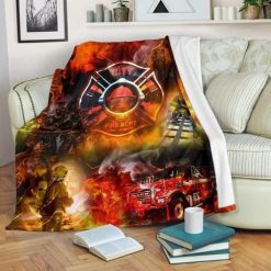 Firefighter Fleece Blanket Throw Blanket Gift