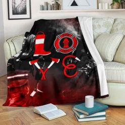 Firefighter Love Bestseller Fleece Blanket Throw Blanket Gift