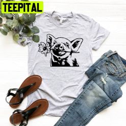 Floral Pig Flower Pig Unisex T-Shirt