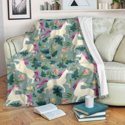 Floral Unicorn Bestseller Fleece Blanket Throw Blanket Gift