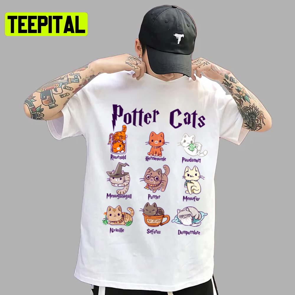 Funny Cats Cosplay Potter Pawter Kitten Halloween Day Kids Unisex T-Shirt