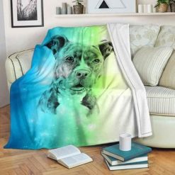 Galaxy Pit Bull Fleece Blanket Throw Blanket Gift