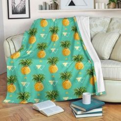 Geometric Pineapple Fleece Blanket Throw Blanket Gift