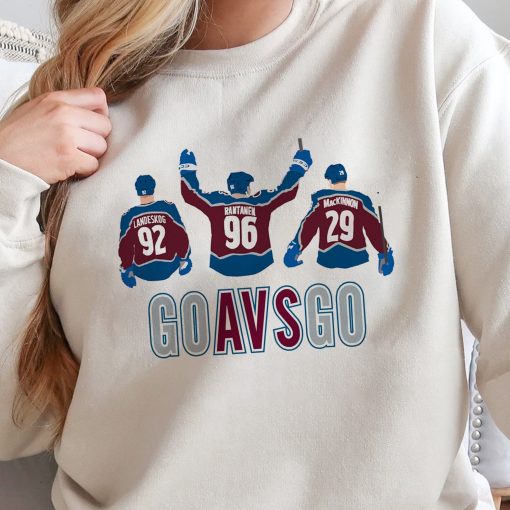 Go Avs Go Nathan Mackinnon X Gabriel Landeskog X Mikko Rantanen Colorado Avalanche Hockey Championship Unisex T-Shirt