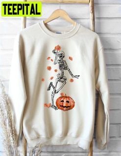 Halloween Skeleton Pumpkin Unisex Sweatshirt