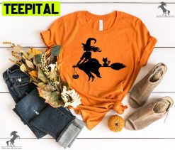 Halloween Spooky Witch Cat Unisex T-Shirt