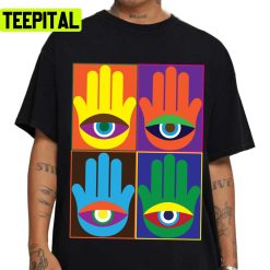 Hamsa Colored Design Hand Shine Eye Design Unsex T-Shirt