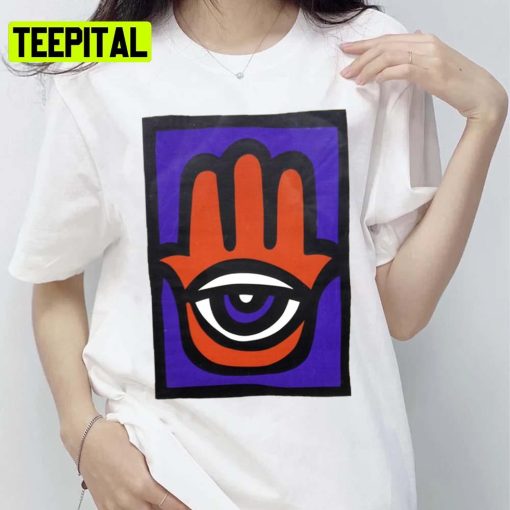 Hand Shine Eye Colored Design Hamsa Unsex T-Shirt