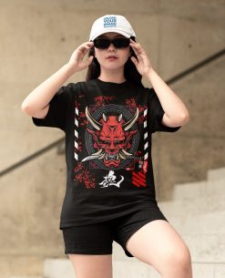 Hannya Oni Japanese Urban Artwork Graphic Unisex T-Shirt