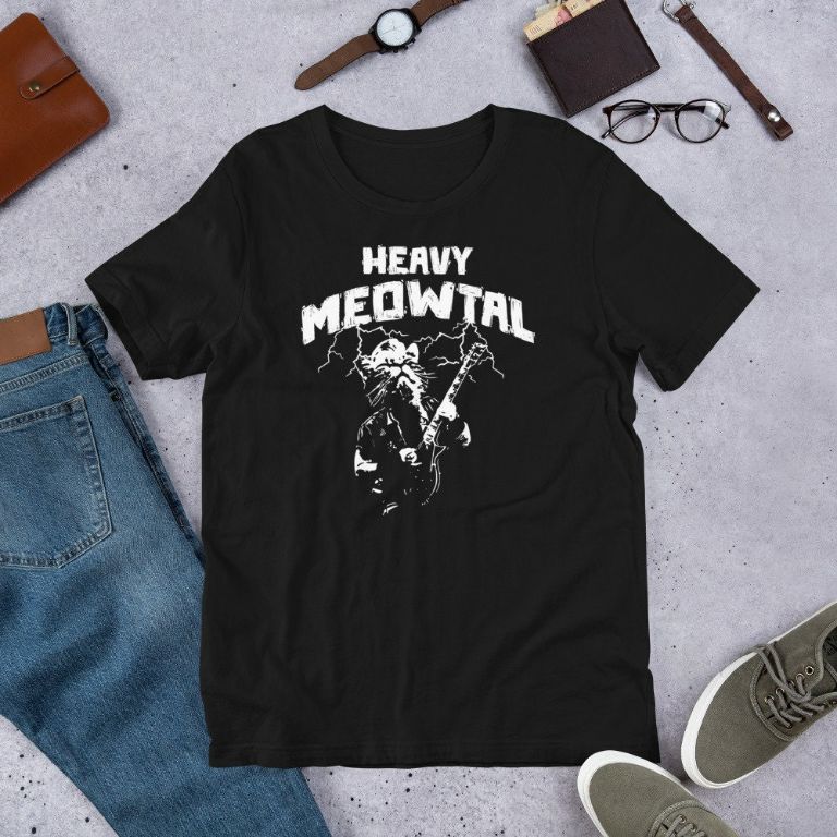 Heavy Meowtal Cat Music Lover Pet Owner Short-Sleeve Unisex T-Shirt