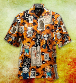 Horror 3d All Over Print Summer Button Design For Halloween Hawaii Shirt