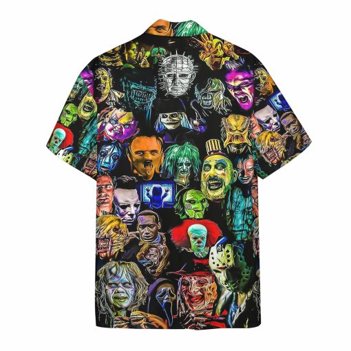 Horror Characters 3d & Hawaiian Short For Men Summer Button Design For Halloween Hawaii Shirt