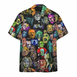 Horror Characters 3d & Hawaiian Short For Men Summer Button Design For Halloween Hawaii Shirt