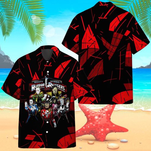 Horror Rangers 3d All Over Print Summer Button Design For Halloween Hawaii Shirt