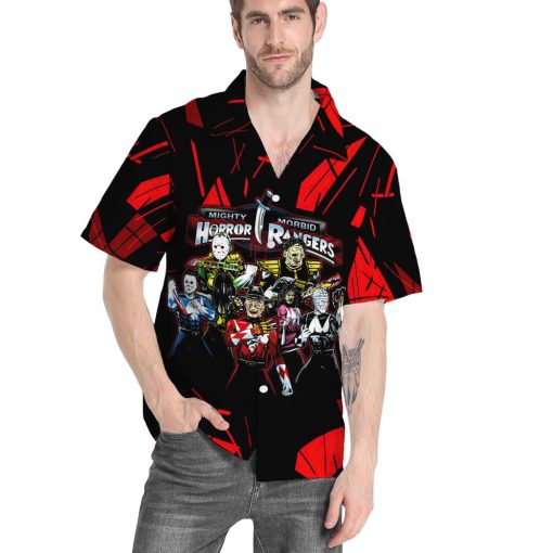 Horror Rangers 3d All Over Print Summer Button Design For Halloween Hawaii Shirt