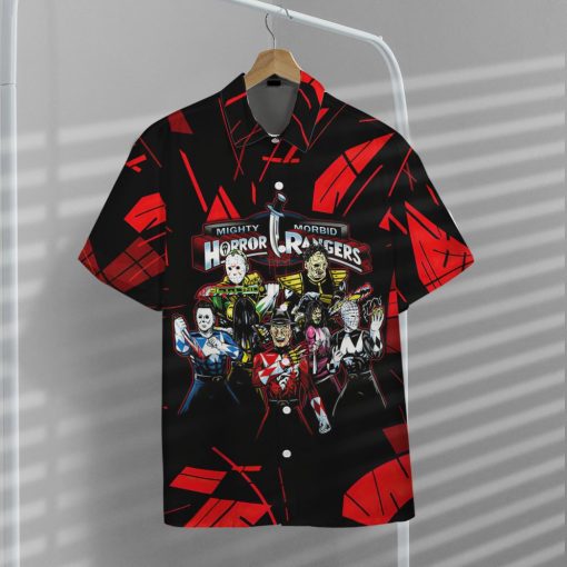 Horror Rangers 3d All Over Print Summer Button Design For Halloween Hawaii Shirt