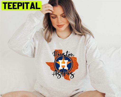 Houston Astros With Glitter Orange Texas And Astros Backsplash Unisex T-Shirt