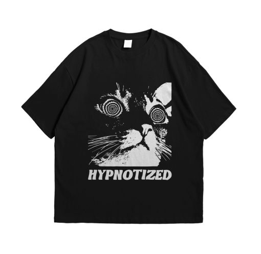 Hypnotize Cat Urban Artwork Graphic Unisex T-Shirt