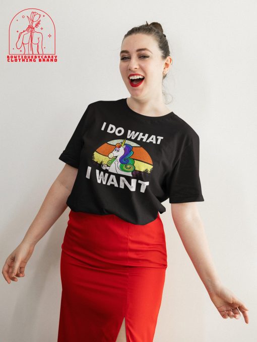 I Do What I Want Funny Unicorn Rainbow Lgbt Unisex T-Shirt