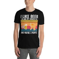 I Like Beer And My Smoker And Maybe 3 People – Funny Retro Beer Bbq T-Shirt