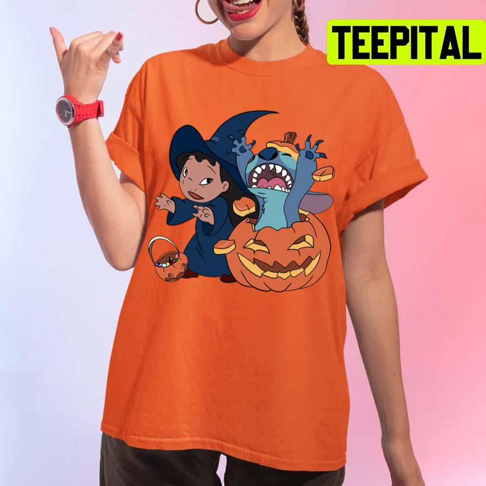 I Want Candy Pumpkin Stitch Surprise Design For Halloween Unisex T-Shirt