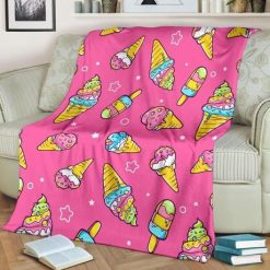 Ice Cream Best Seller Fleece Blanket Throw Blanket Gift