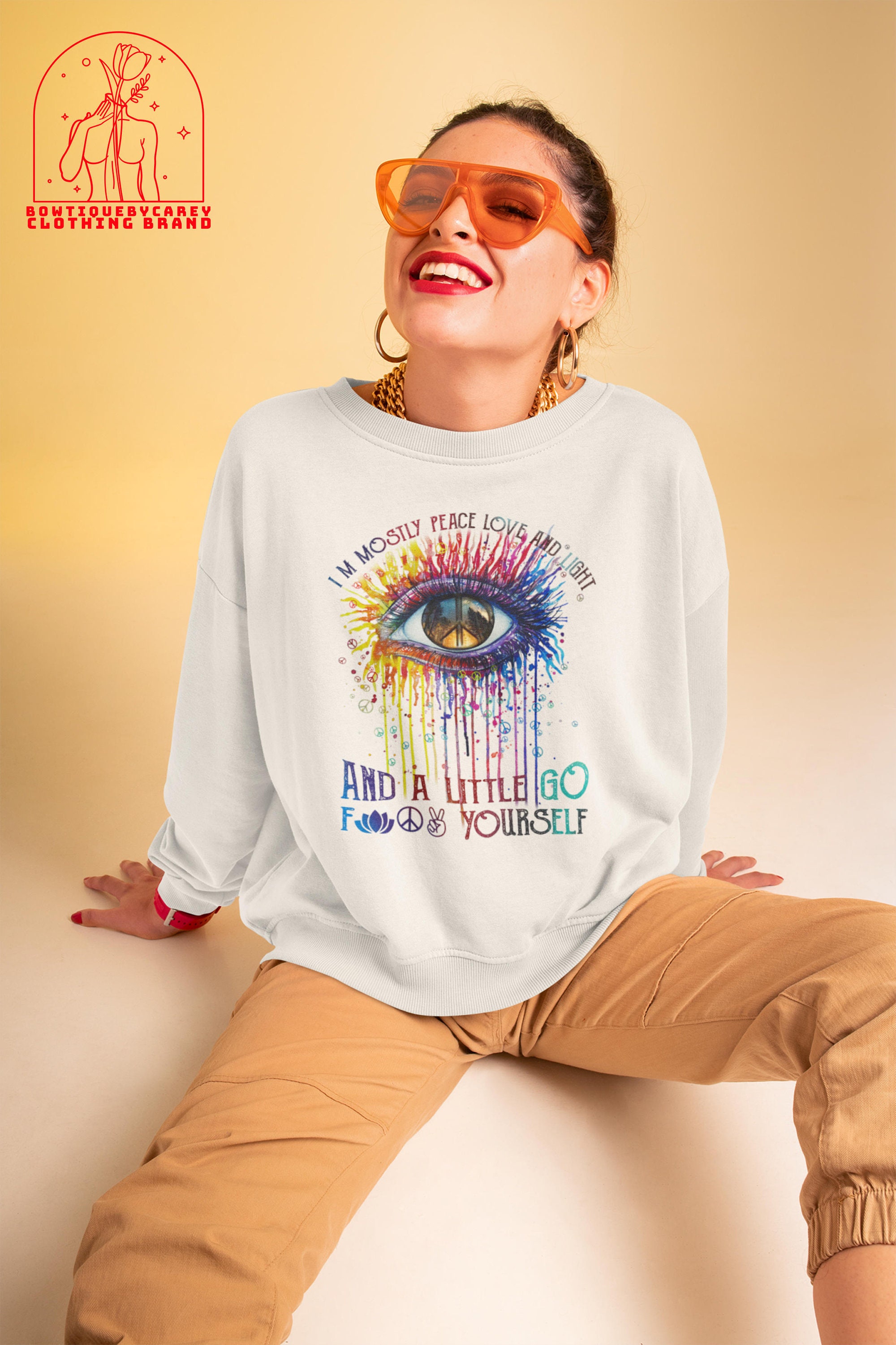 I’m Mostly Peace Love And Light And A Little Go Fuck Yourself Color Eye Peace Unisex T-Shirt