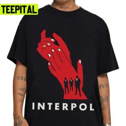 Interpol Hands Red Retro Rock Band Unisex T-Shirt