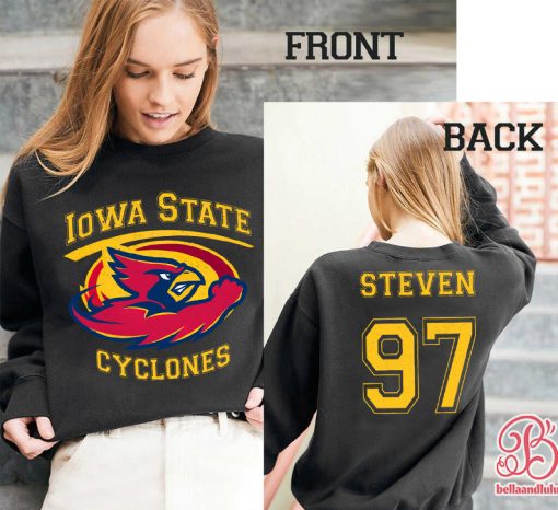 Iowa State Cyclones Football Ncaa Sports Front Back Customized Text Number Unisex Sweatshirt