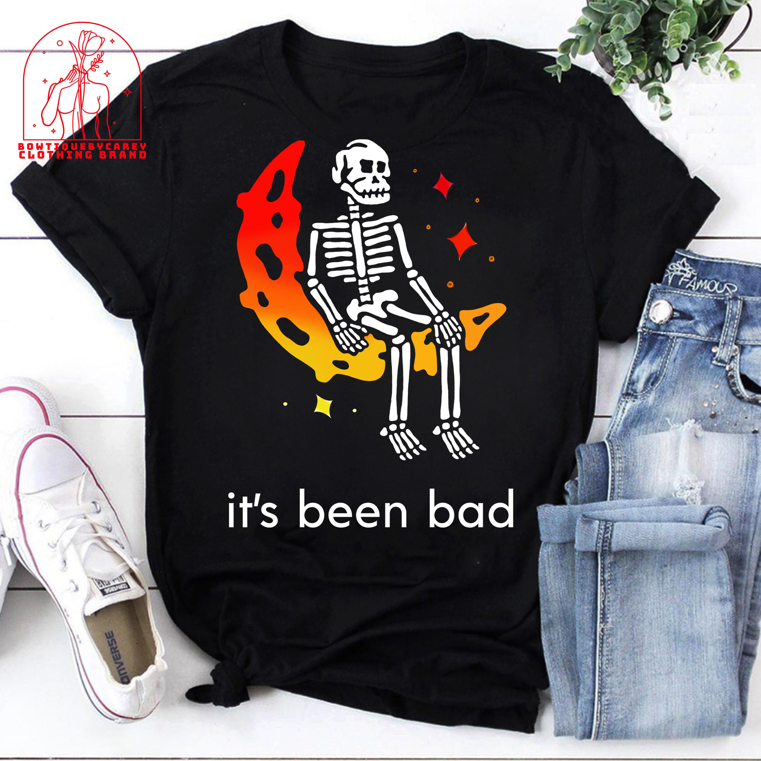 It’s Been Bad Skeleton Sitting On The Moon Skeleton Halloween Unisex T-Shirt