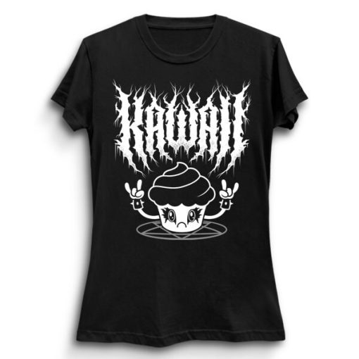 Kawaii Cupcake Black Metal Logo Creepy Cute Spooky Goth Funny Heavy Metal Unisex T-Shirt