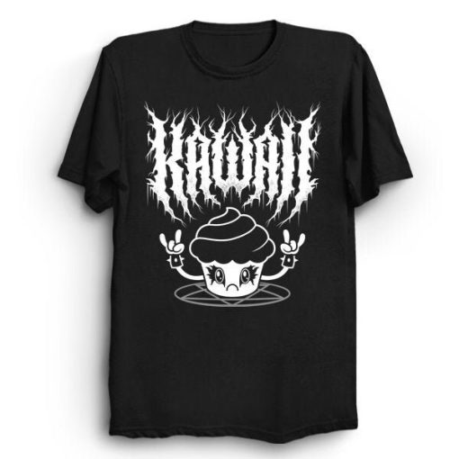 Kawaii Cupcake Black Metal Logo Creepy Cute Spooky Goth Funny Heavy Metal Unisex T-Shirt