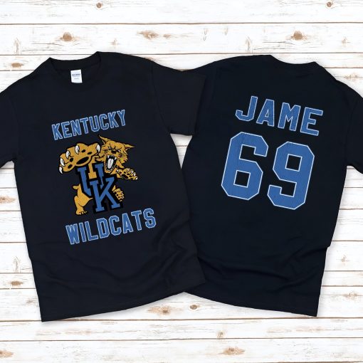 Kentucky Wildcats Basketball Nba Sports Front Back Customized Text Number Unisex T-Shirt