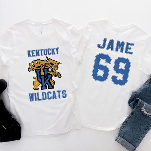 Kentucky Wildcats Basketball Nba Sports Front Back Customized Text Number Unisex T-Shirt