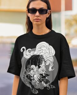 Kitsune Foo Dog Japanese Urban Artwork Graphic Unisex T-Shirt