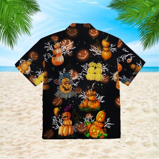 Lets Get Lit Pumpkins 3d All Over Print Button Design For Halloween Hawaii Shirt