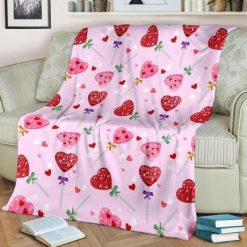 Lollipop Pink And Red Best Seller Fleece Blanket Throw Blanket Gift