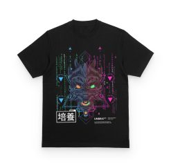 Mecha Oni Techwear Japanese Fashion Black Graphic Cyberpunk Japanese Unisex T-Shirt