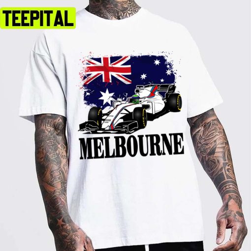 Melbourne Australia Flag Formula 1 Racing Car Racing Unisex T-Shirt