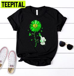 Mental Health Awareness Green Sunflower Elephan Unisex T-Shirt